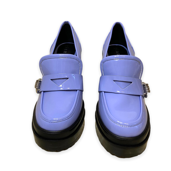 Gianni Bini Maxxwelle Tide Blue Patent Platform Block Heel Loafers - Picture 3 of 8